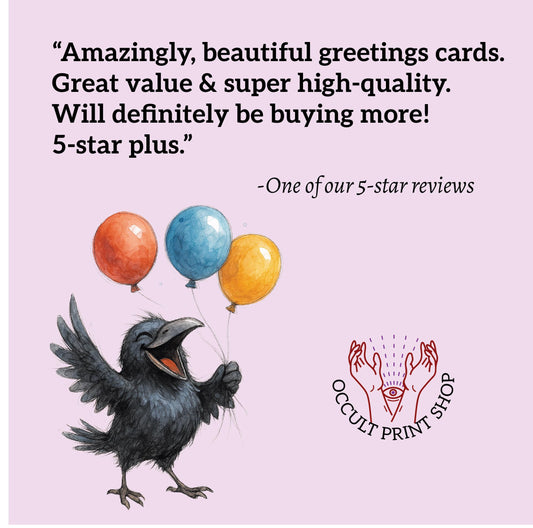 Mystic Seer Birthday Card – Crystal Ball Divination Art – Tarot Witch Greeting – Occult Spiritual Birthday Card – Handmade Fortune Card