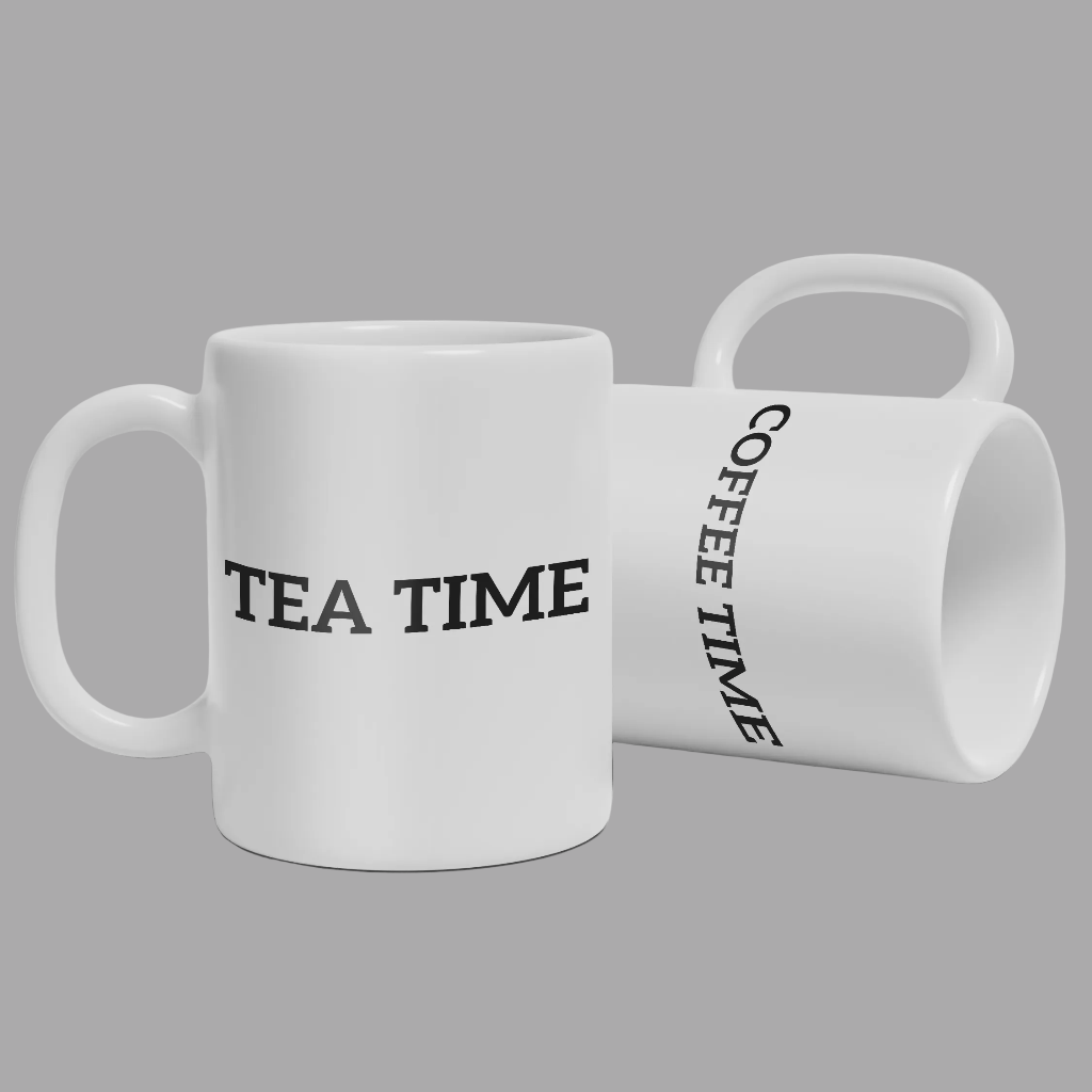 Custom 11 oz ceramic mug printed with customer-supplied artwork, detail view.