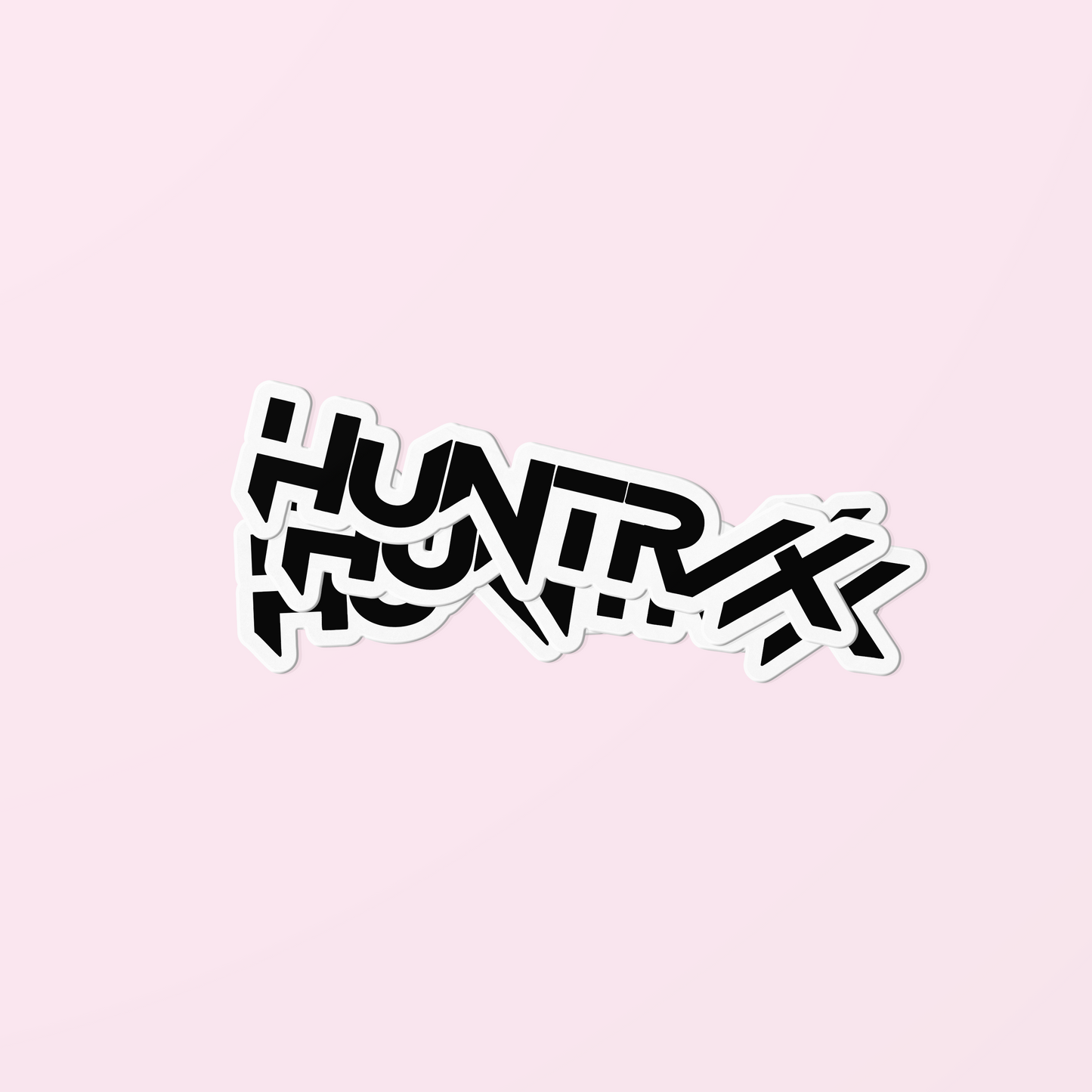 HUNTRIX K-Pop logo vinyl die cut sticker in bold black and white – Demon Hunters fandom merch for laptops, bottles, scrapbooks, and skateboards.Premium HUNTRIX K-Pop logo vinyl sticker for laptops, bottles & more. Durable waterproof die cut decal – perfect K-Pop Demon Hunters fandom merch.HUNTRIX K-Pop Logo Sticker – Demon Hunters Vinyl Decal
