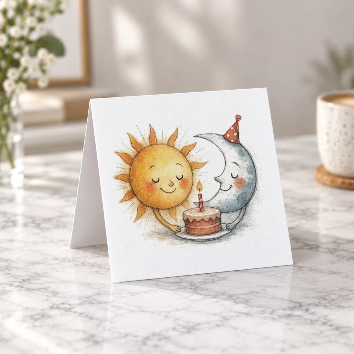 Sun & Moon Greeting Card – Tent Fold
