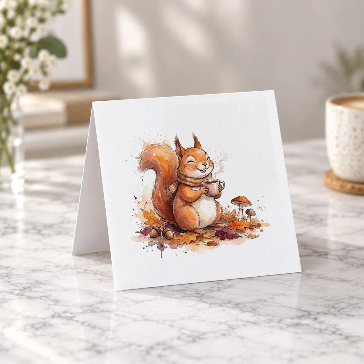 Autumn Squirrel Greeting Card – Tent Fold