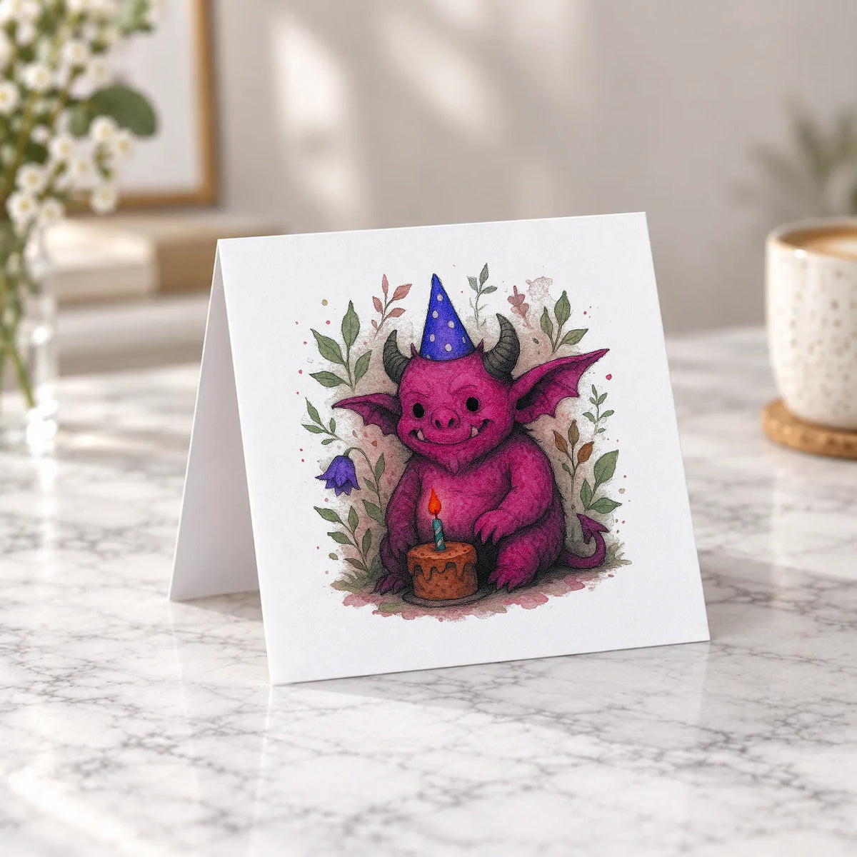Cute Monster Greeting Card – Tent Fold