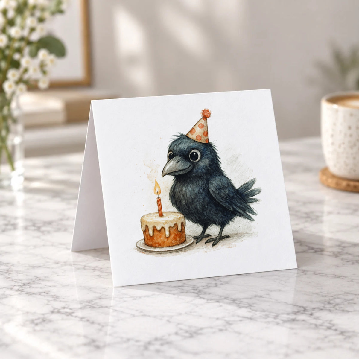 Gothic Raven Greeting Card – Tent Fold