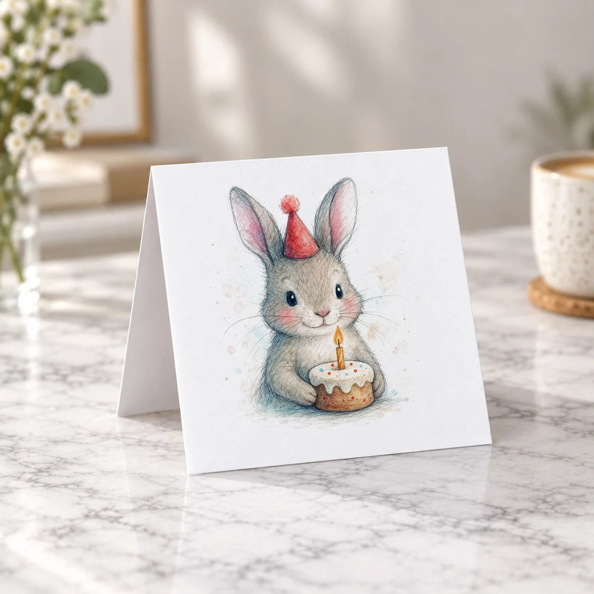 Woodland Bunny Greeting Card – Tent Fold