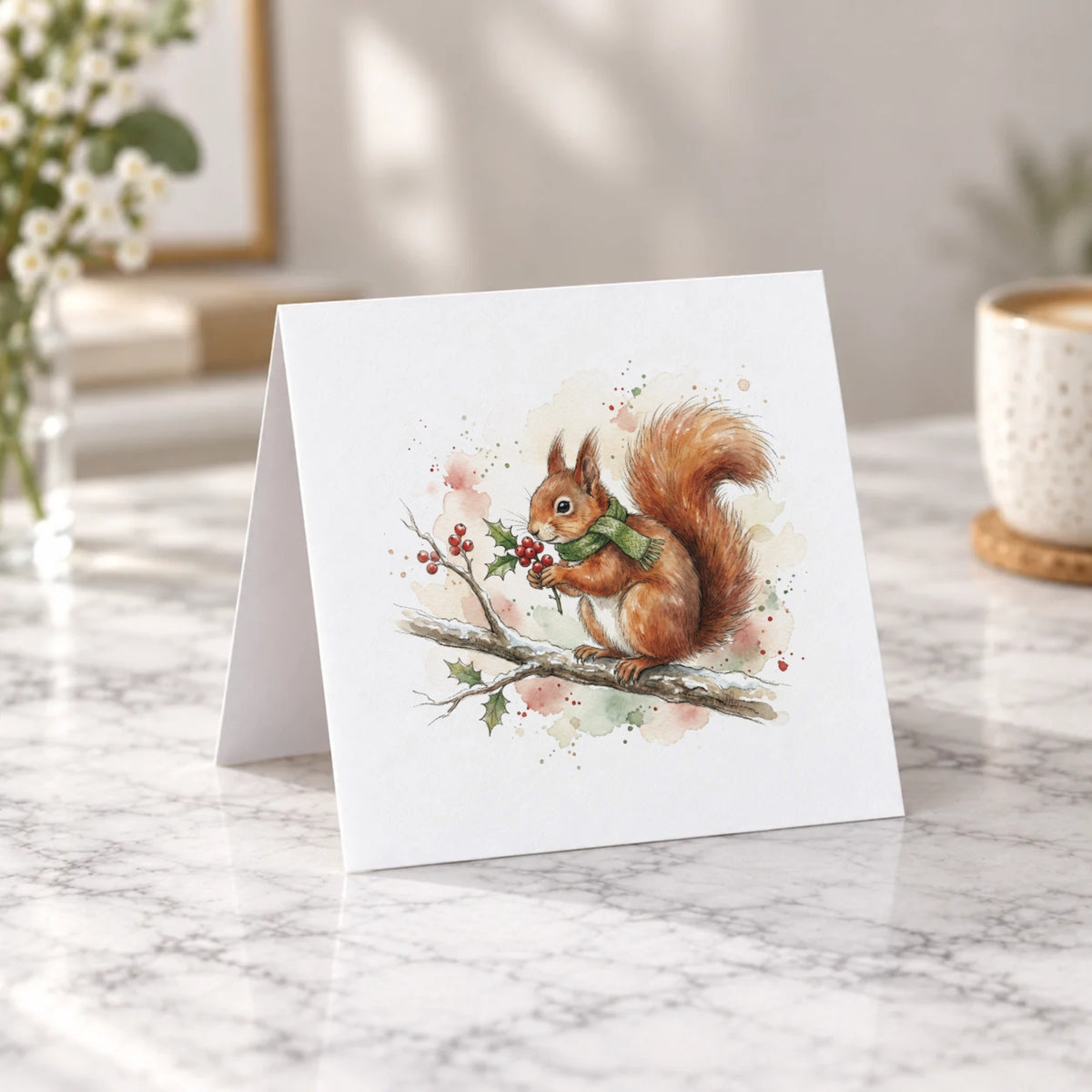 Winter Squirrel Greeting Card – Tent Fold
