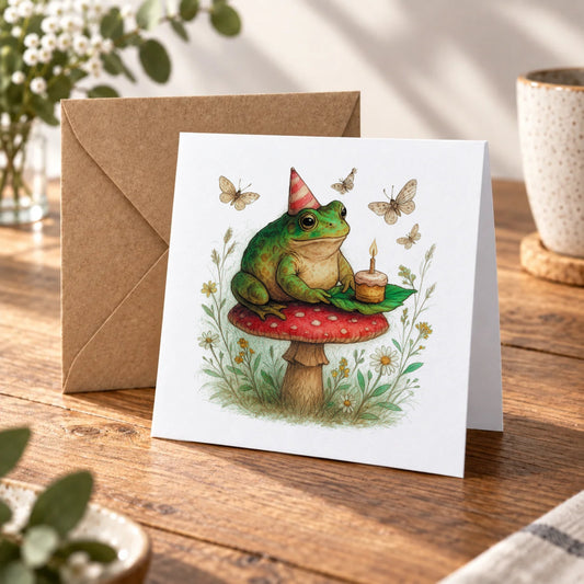 Toad Greeting Card – Warm Wood