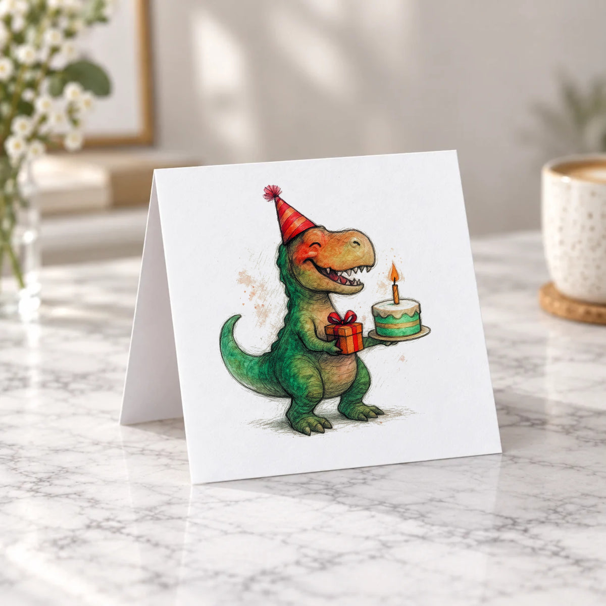 T-rex Greeting Card – Tent Fold
