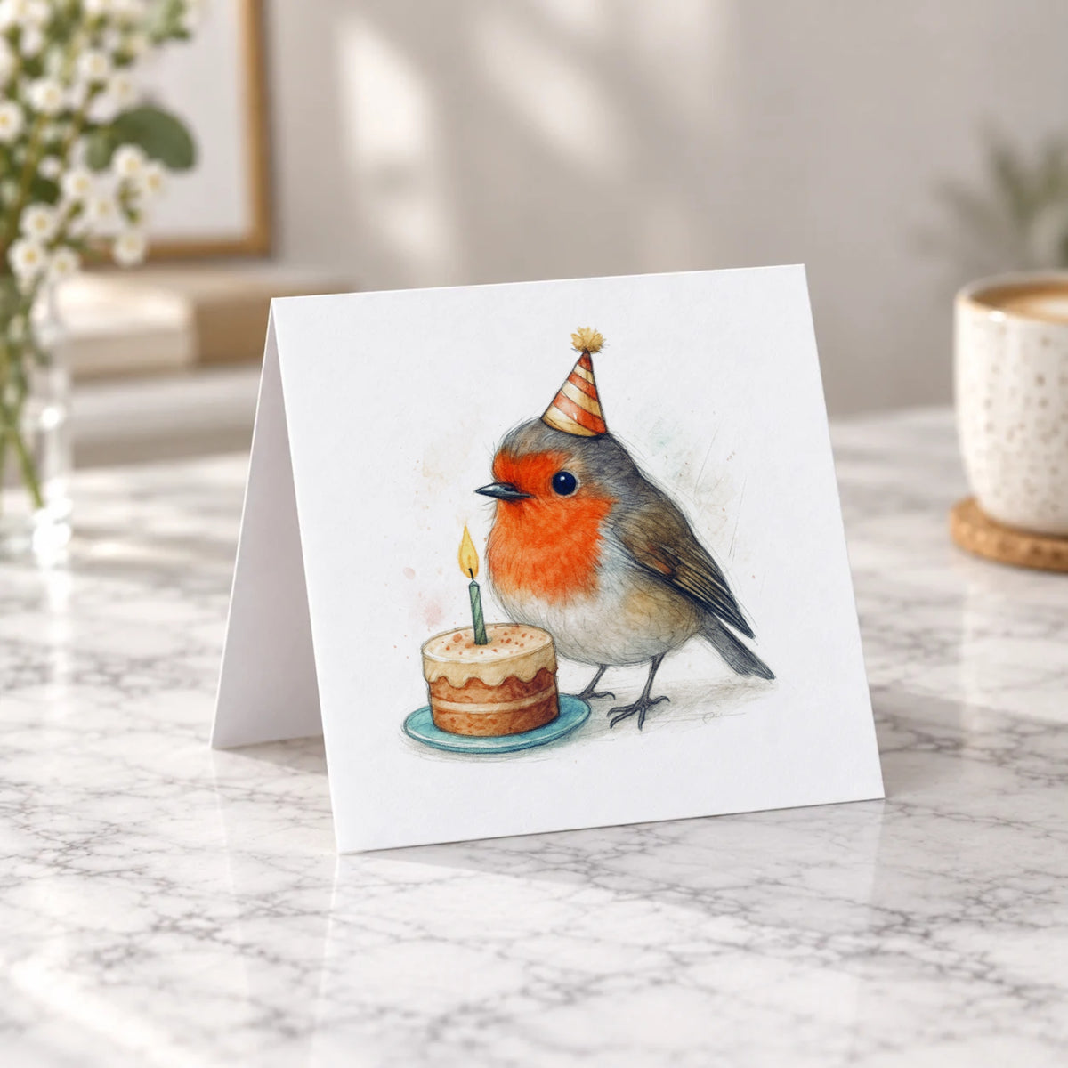 Robin Greeting Card – Tent Fold