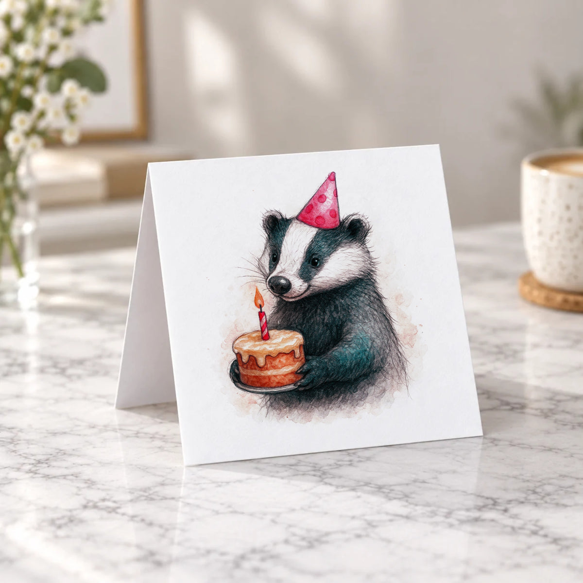 Badger Greeting Card – Tent Fold