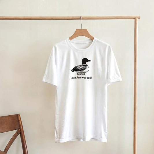 Stupid Canadian Wolf Bird Minimalist T-Shirt | Heated Rivalry-Inspired Heavyweight Tee – heavyweight unisex T-shirt