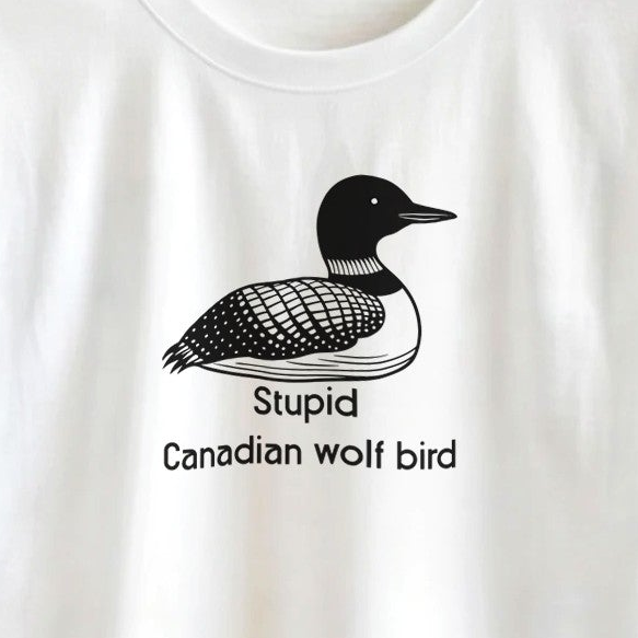Stupid Canadian Wolf Bird Minimalist T-Shirt | Heated Rivalry-Inspired Heavyweight Tee – heavyweight unisex T-shirt