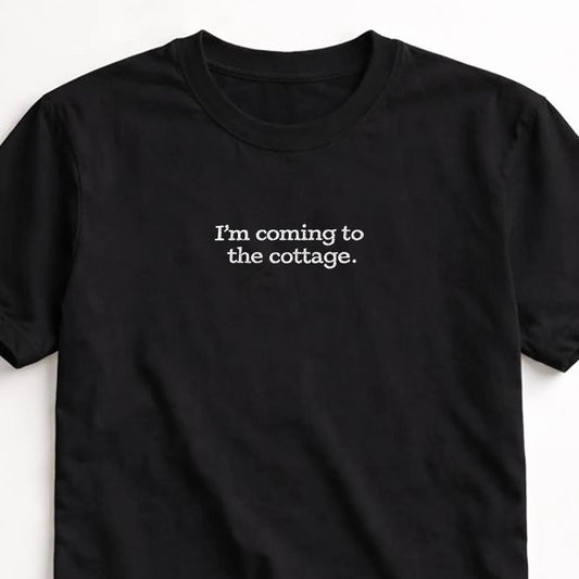 I'm Coming to the Cottage Embroidered Heavyweight Unisex T-Shirt – Light Blue – heavyweight unisex T-shirt