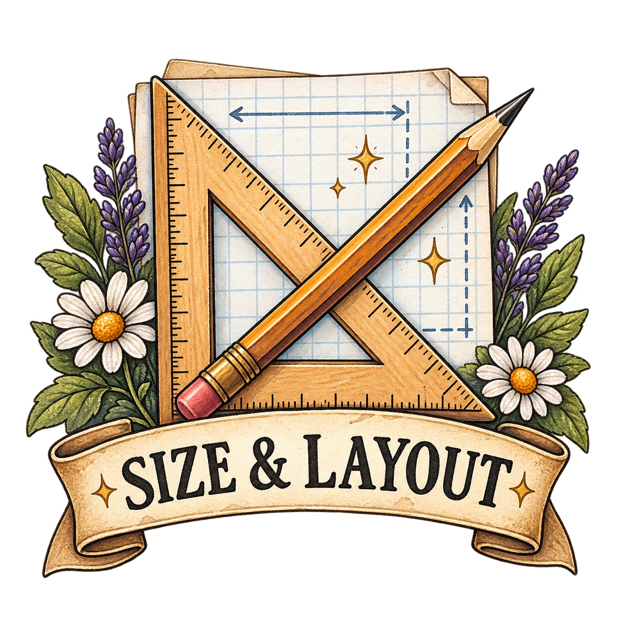 Size and layout illustration