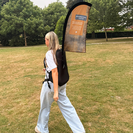 Backpack feather flag