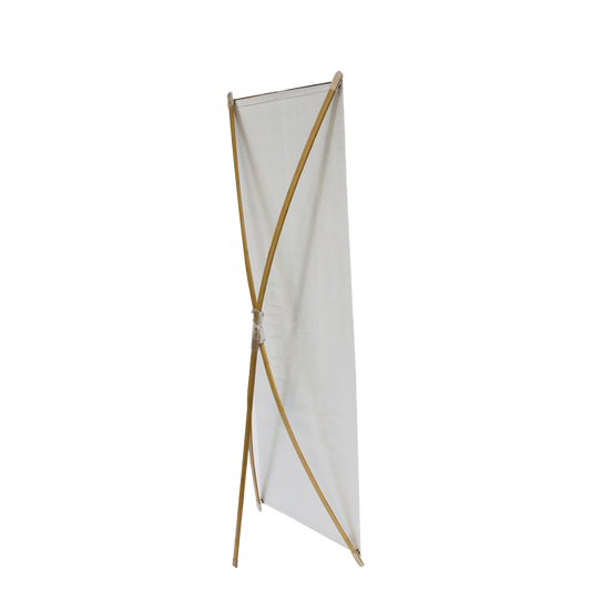 Custom Bamboo X banner display with bamboo frame
