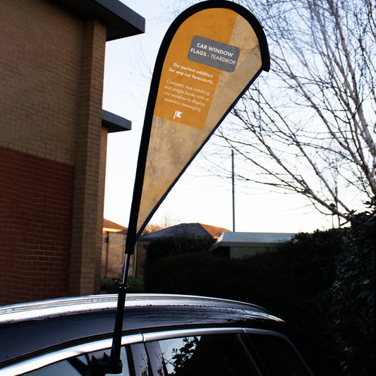 Car window promotional flag