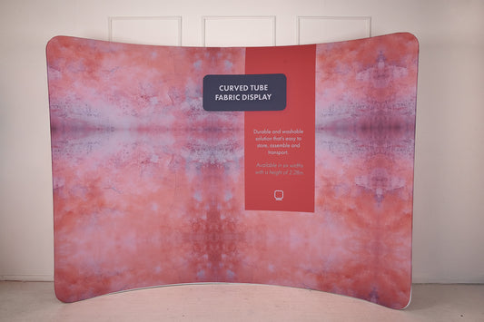 Curved 3 metre tube fabric display