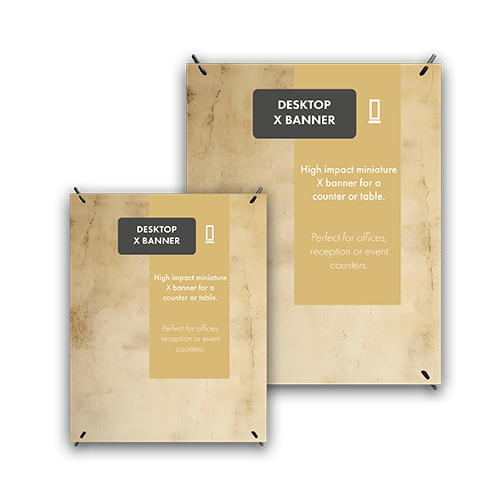 Custom desktop X banners in A4 and A3 sizes