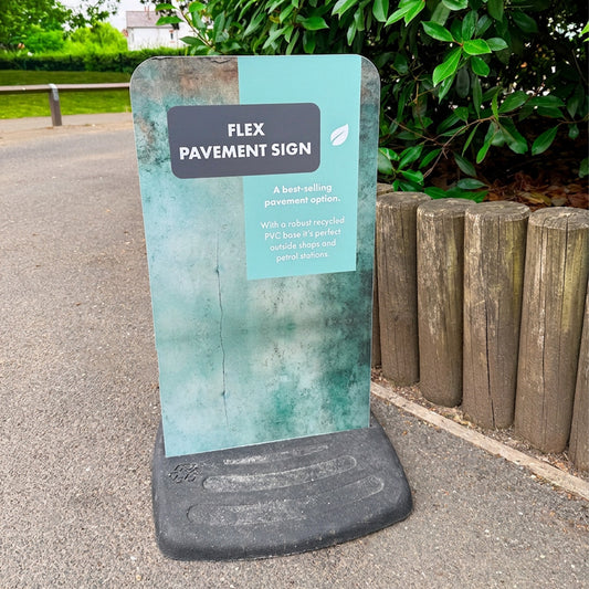 Flex pavement sign