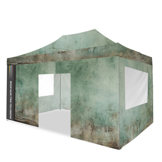 Gazebo wall with door and window