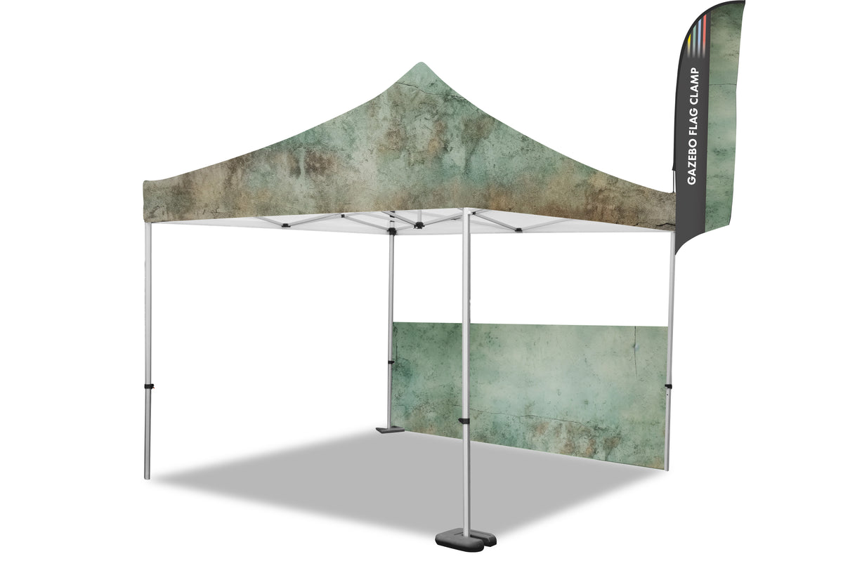 Gazebo flag clamp in use