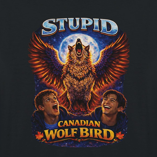 Stupid Canadian Wolf Bird Fantasy T-Shirt | Heated Rivalry-Inspired Heavyweight Tee – heavyweight unisex T-shirt