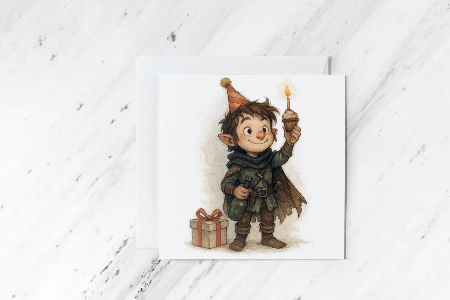 Rogue Birthday Card – DND Fantasy Greeting Card – Cute Halfling Adventurer – RPG Gift for Him or Her – Stealthy Birthday Surprise