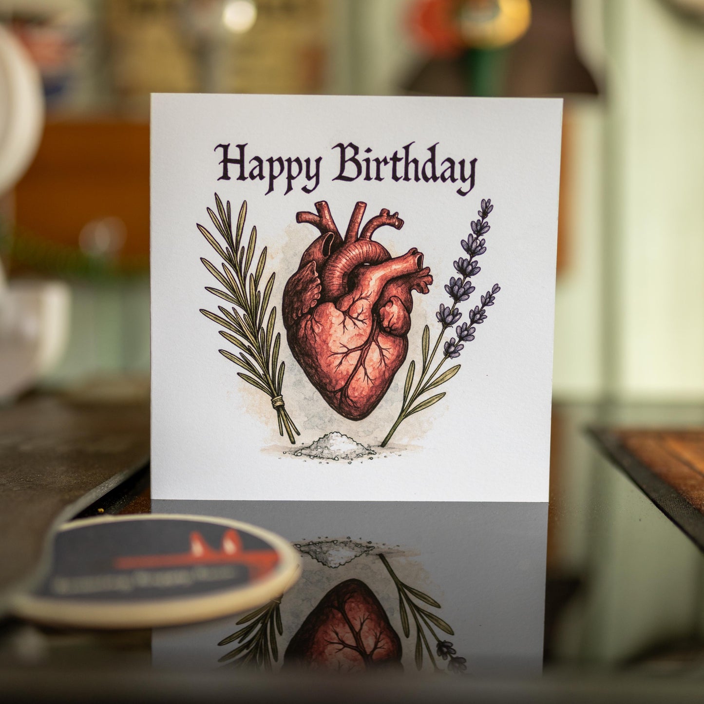 Practical Magic Birthday Card – Anatomical Heart with Rosemary, Lavender & Salt – Gothic Witch Quote – Occult Herbal Greeting – Handmade