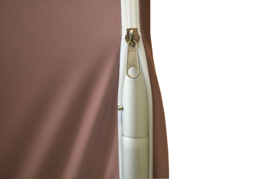 Zip fastening around the 3D Disk display aluminium tube frame