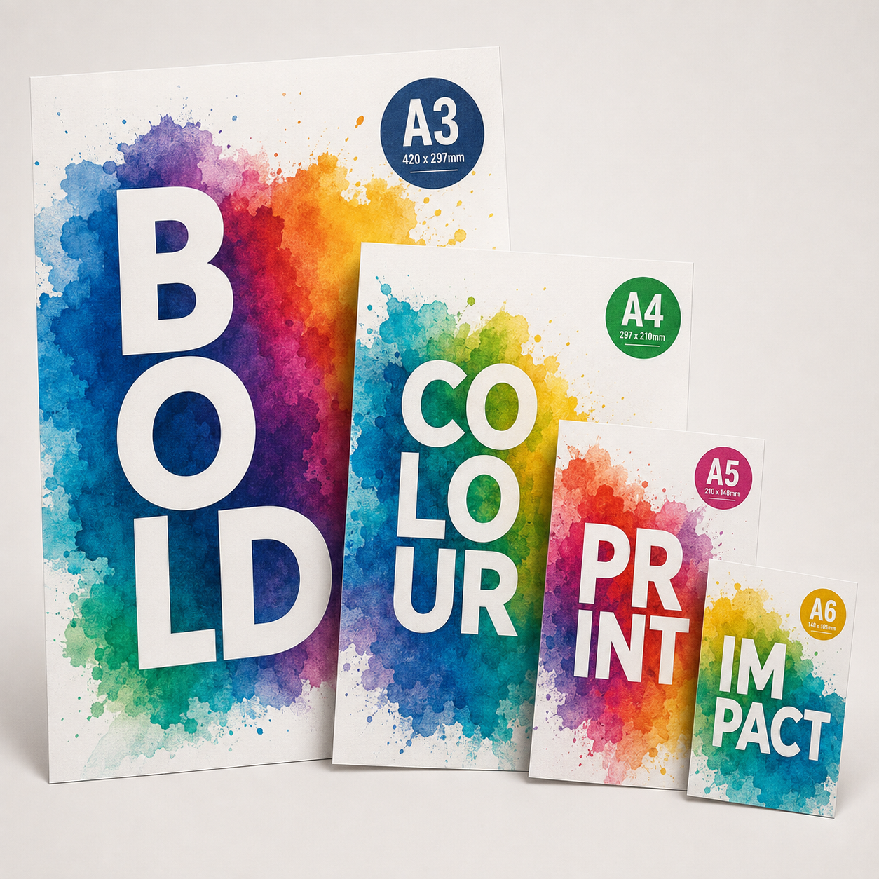 Custom leaflet printed on 170 gsm silk stock from customer artwork, customer artwork example.
