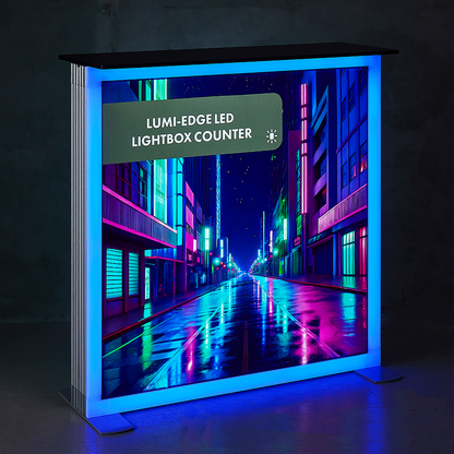 LUMI-EDGE illuminated counter with blue RGB edge lighting