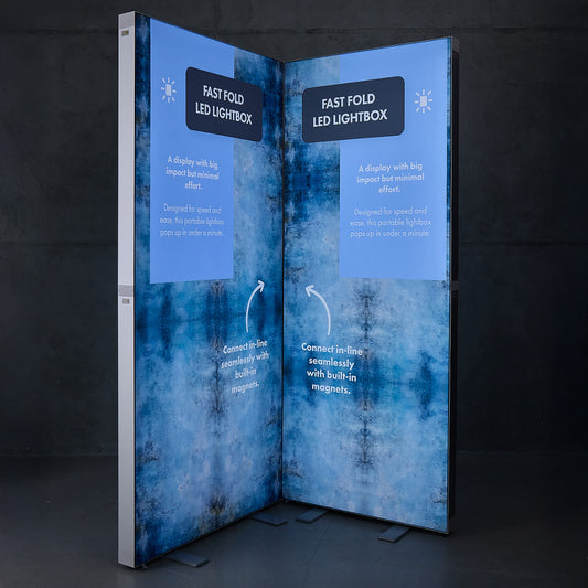 FAST-FOLD LED lightbox shown from an angle