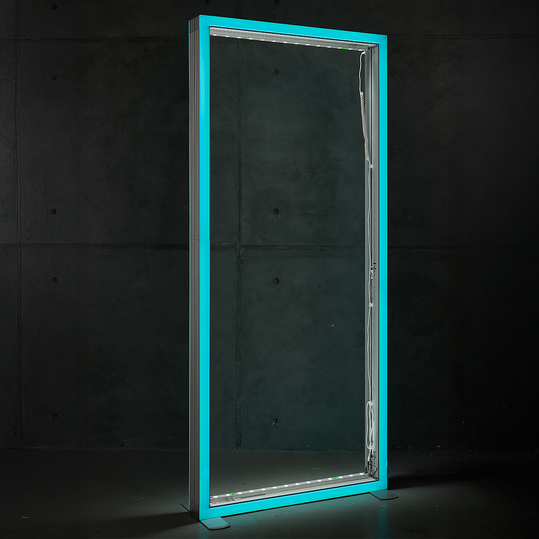 Internal lighting kit installed inside a LUMI-EDGE frame