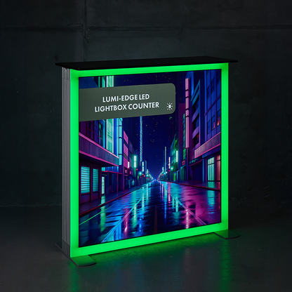 LUMI-EDGE illuminated counter with green RGB edge lighting