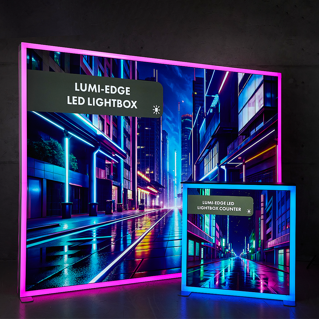 LUMI-EDGE lightbox and illuminated counter shown together