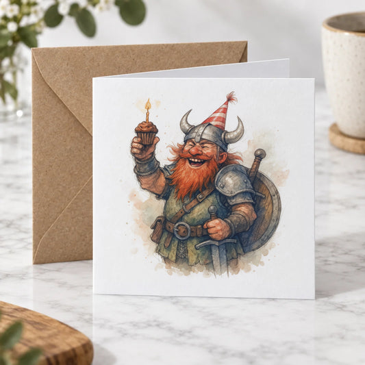 Dwarf Warrior Greeting Card – Hero