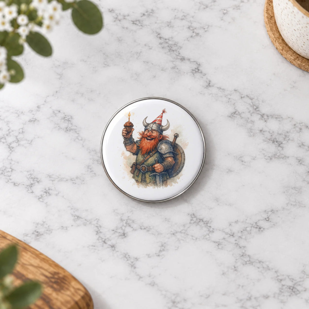 Dwarf Warrior Greeting Card – Badge Small