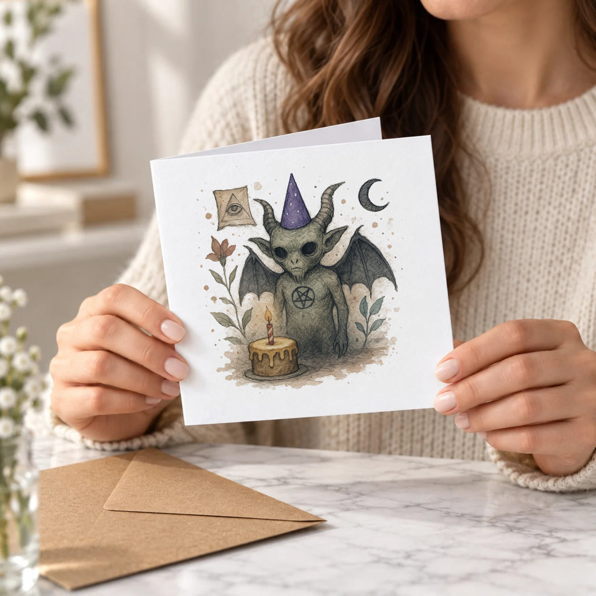 Baphomet Greeting Card – Held Card