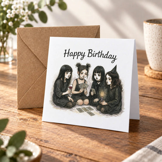 Tarot Coven Greeting Card – Warm Wood