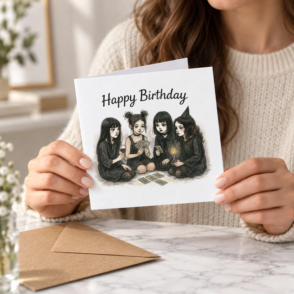 Tarot Coven Greeting Card – Held Card