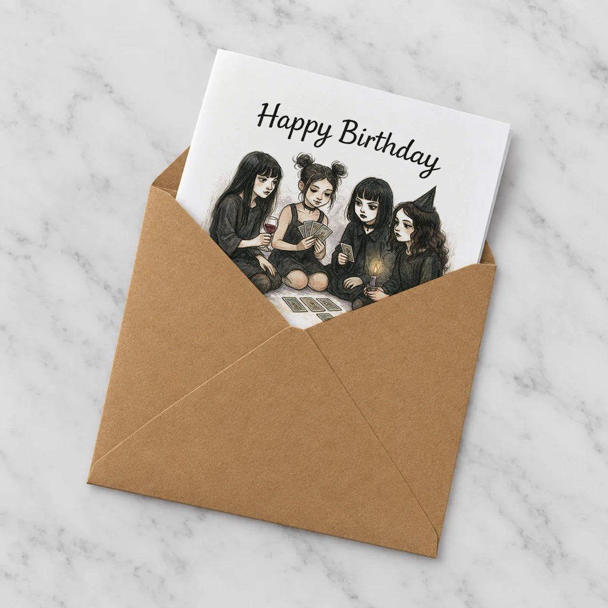 Tarot Coven Greeting Card – Half in Envelope