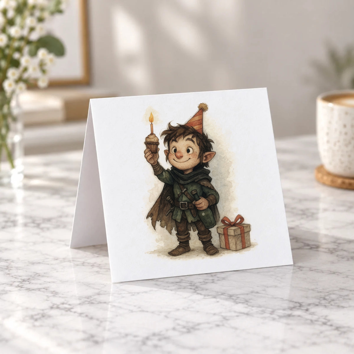 Halfling Rogue Greeting Card – Tent Fold