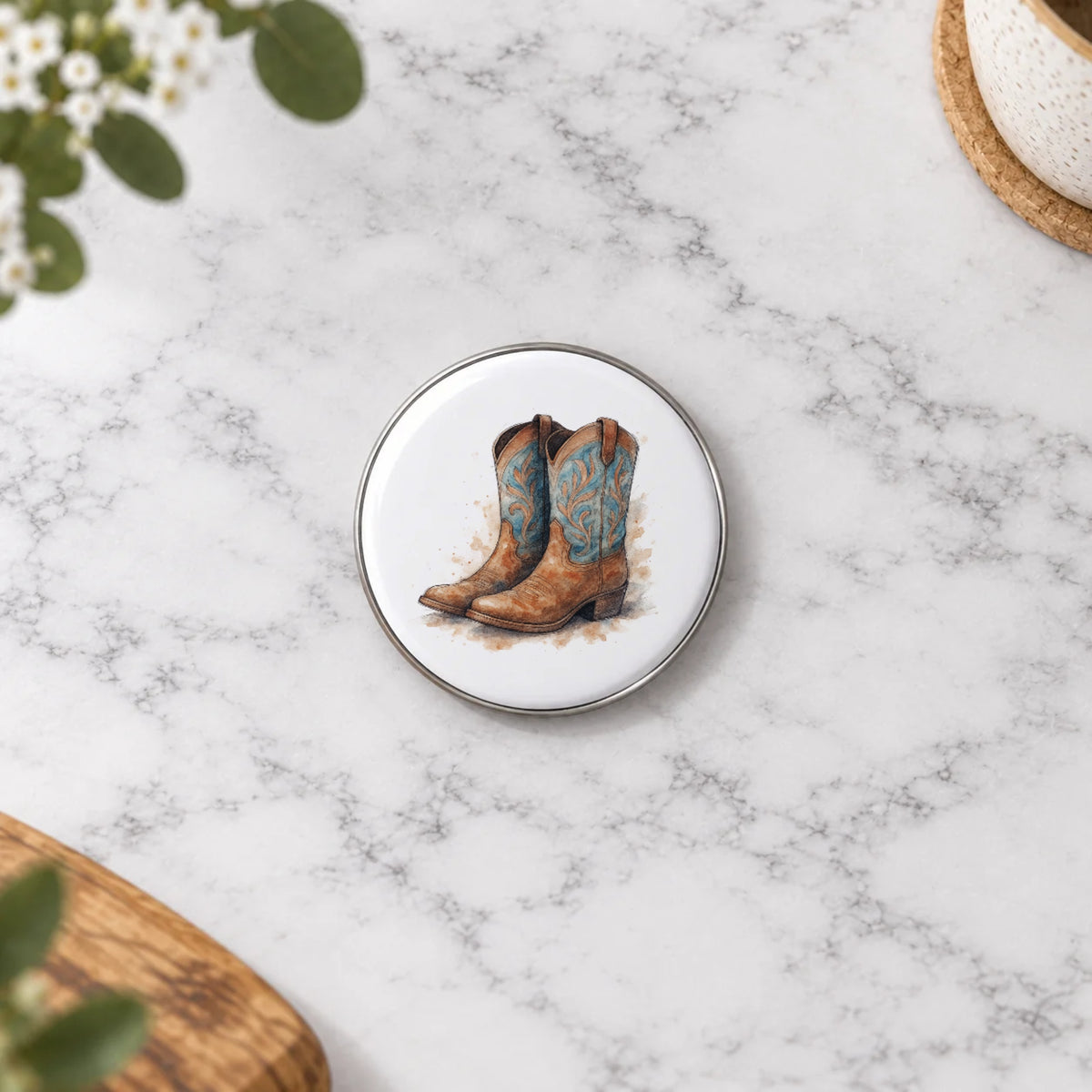 Cowboy Boots Greeting Card – Badge Small