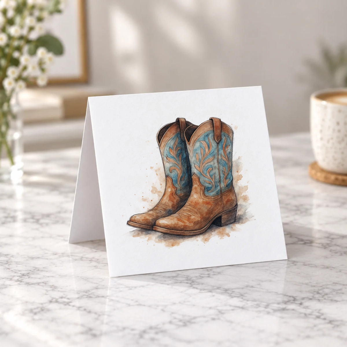 Cowboy Boots Greeting Card – Tent Fold