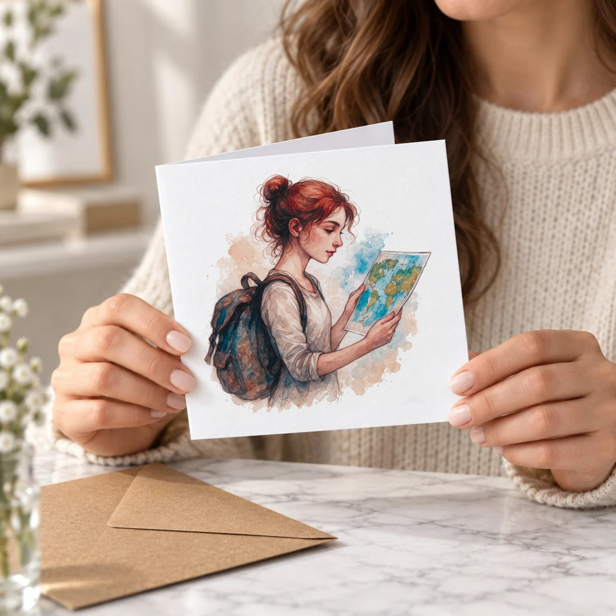 Travel Lover Greeting Card – Held Card