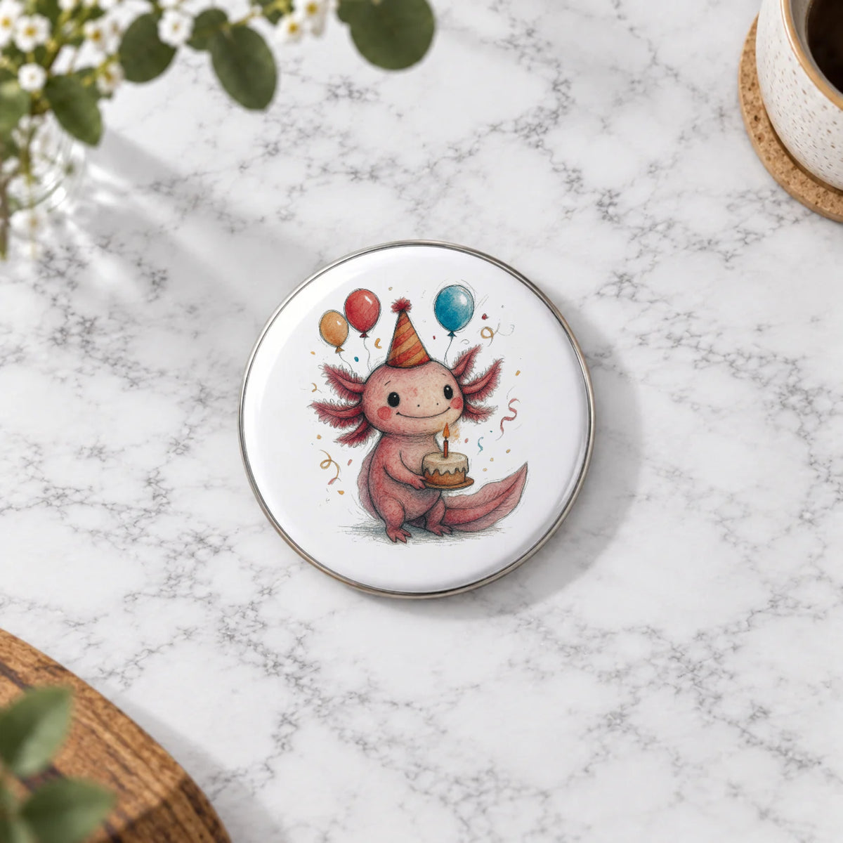 Axolotl Greeting Card – Badge Large