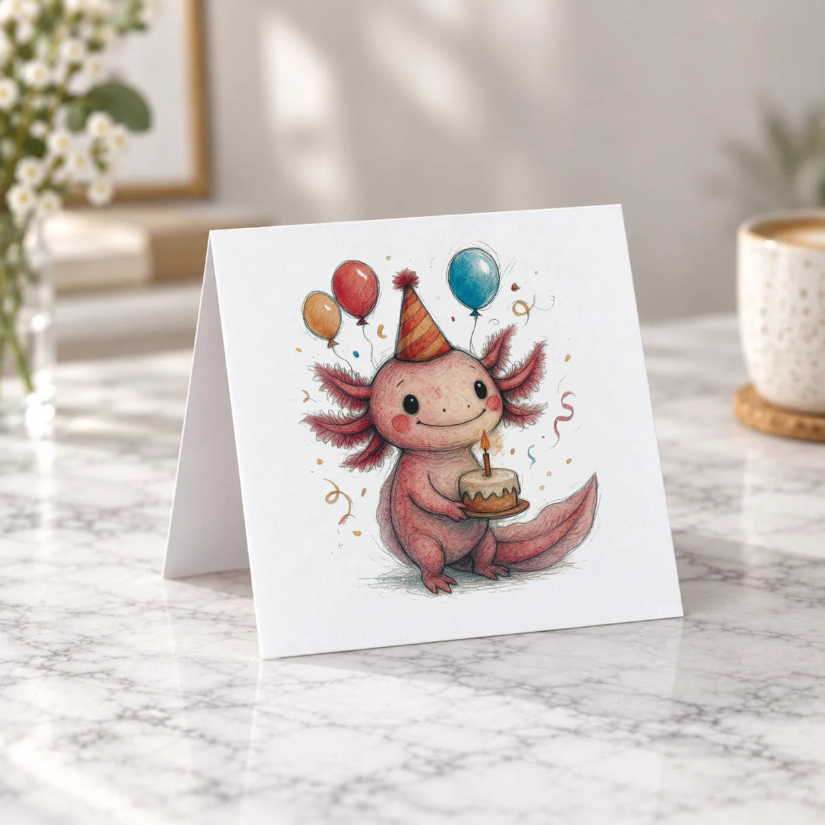 Axolotl Greeting Card – Tent Fold