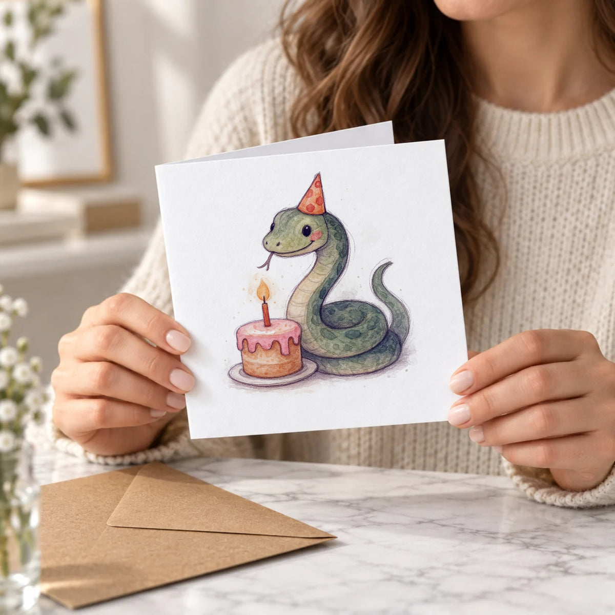 Snake Greeting Card – Held Card