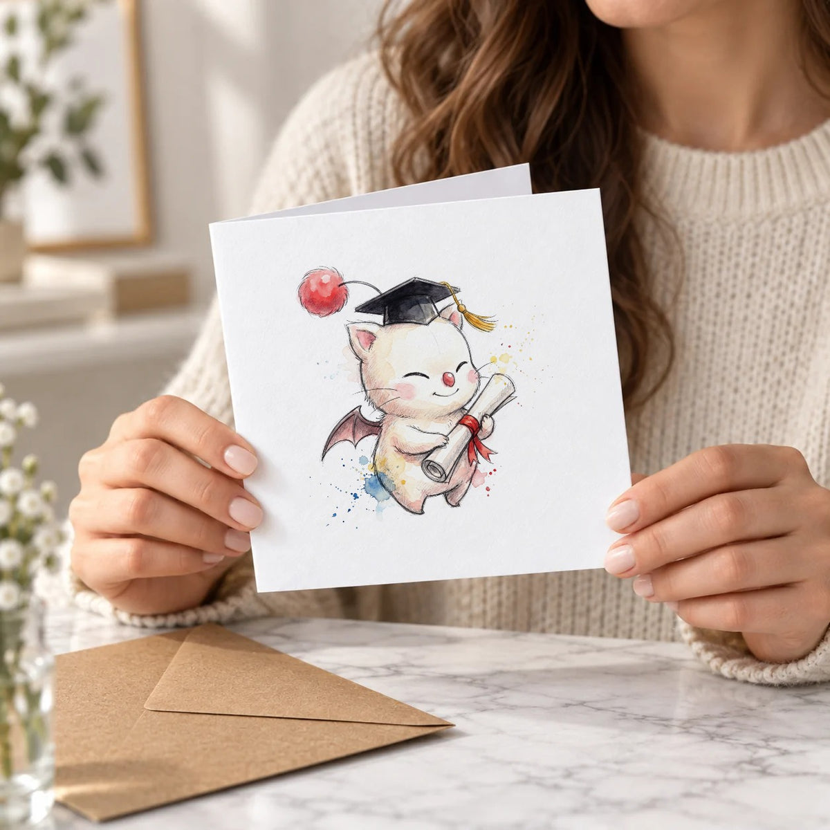 Fantasy Creature Graduation Card – Held Card