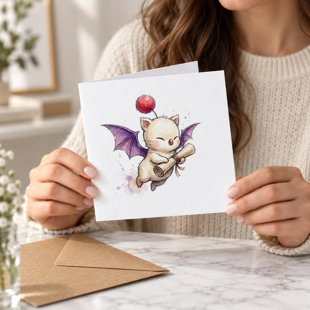 Winged Fantasy Graduation Card – Held Card